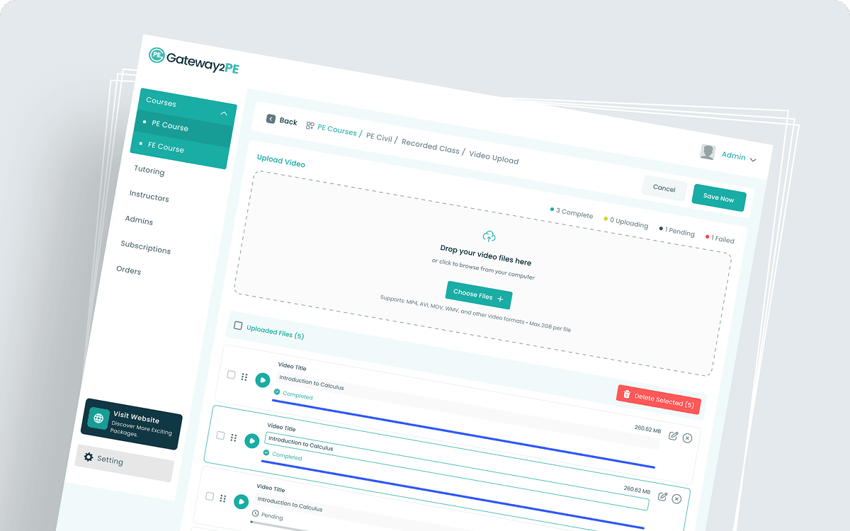 Gateway2 PE LMS  Admin Dashboard Development - Image 2