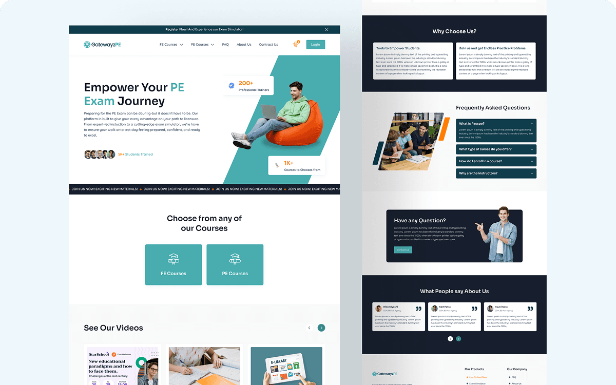 Gateway2PE - Educational Website Design & Development