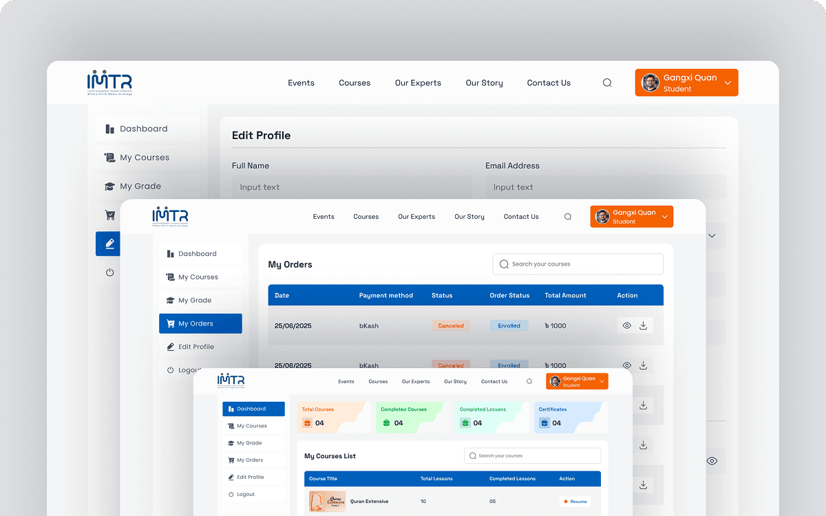 IMTR  Student Portal UI/UX Design and Development - Image 3