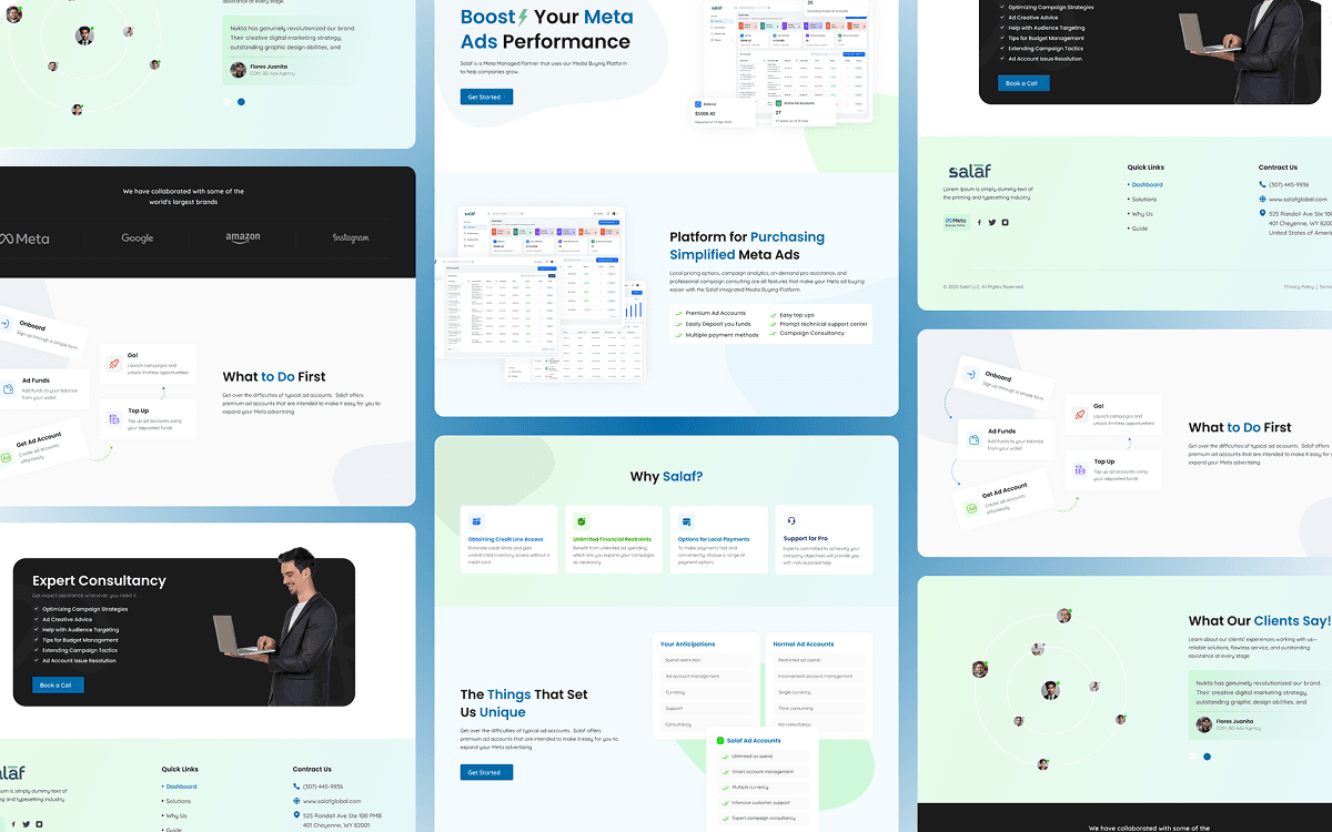 Salaf - A Meta Ad Management Website UI/UX Design and Development - Image 1