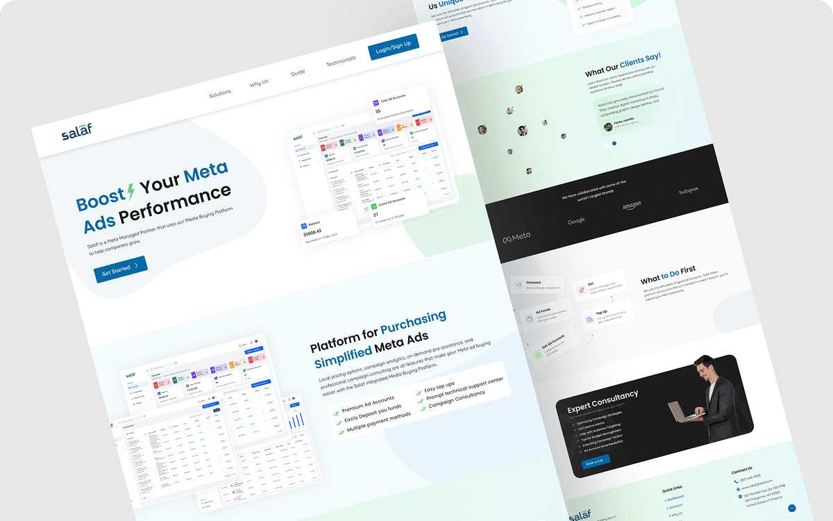 Salaf - A Meta Ad Management Website UI/UX Design and Development - Image 2